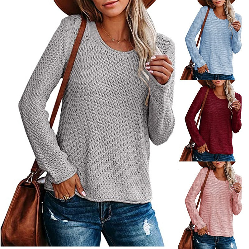 Kvindernes casual strikket sweater med tekstureret stinglook Stilla