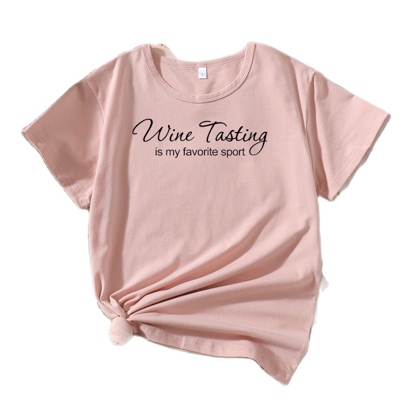 Dame Fritid Vin Nydelse T-shirt Stilla
