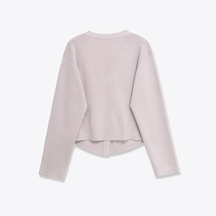 Dame cropped strikjakke med elegante knapdetaljer Stilla