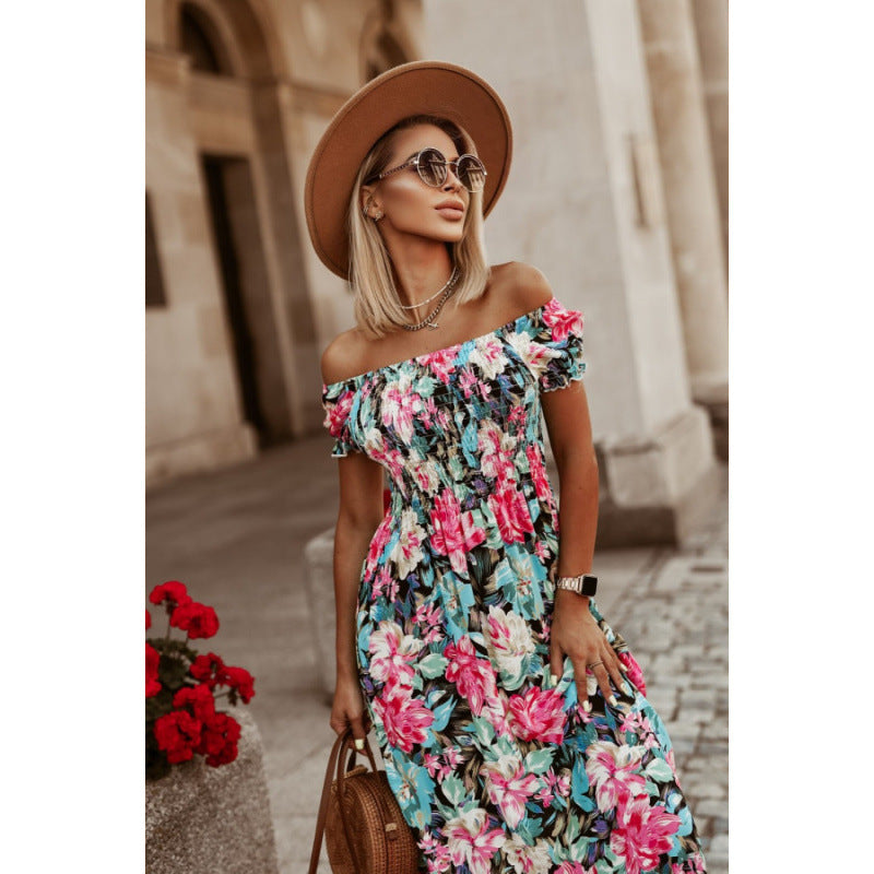 Dame Off-Shoulder Floral Maxi Kjole Stilla