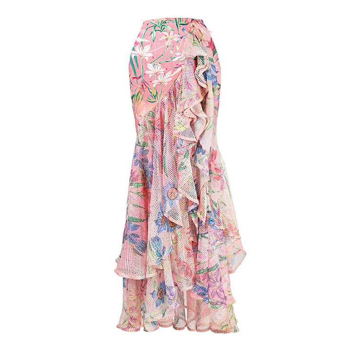 Dame badetøjssæt med elegante puffærmer og blomsterdesign Stilla