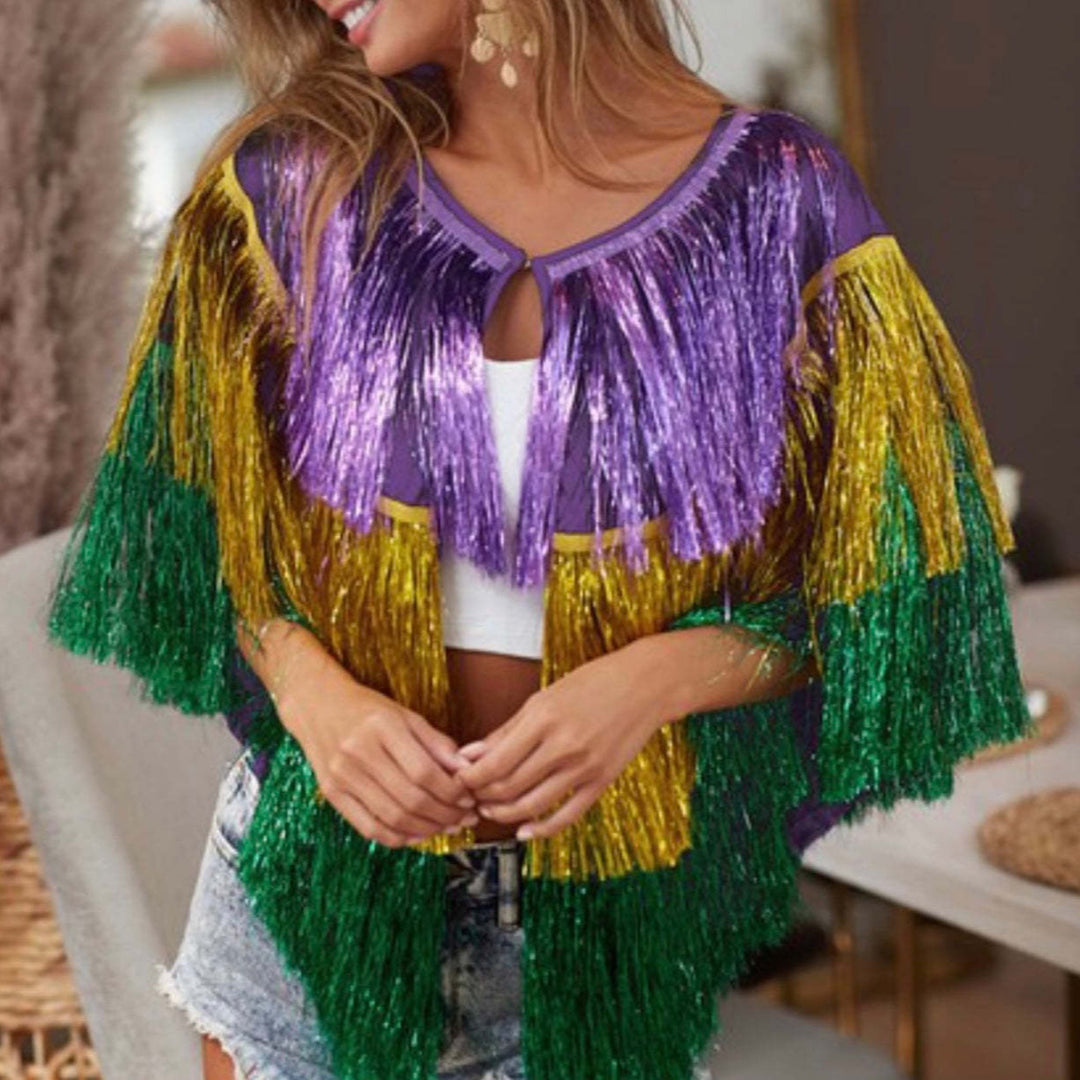 Dame Trendy Festernederdel med glitrende frynser Stilla