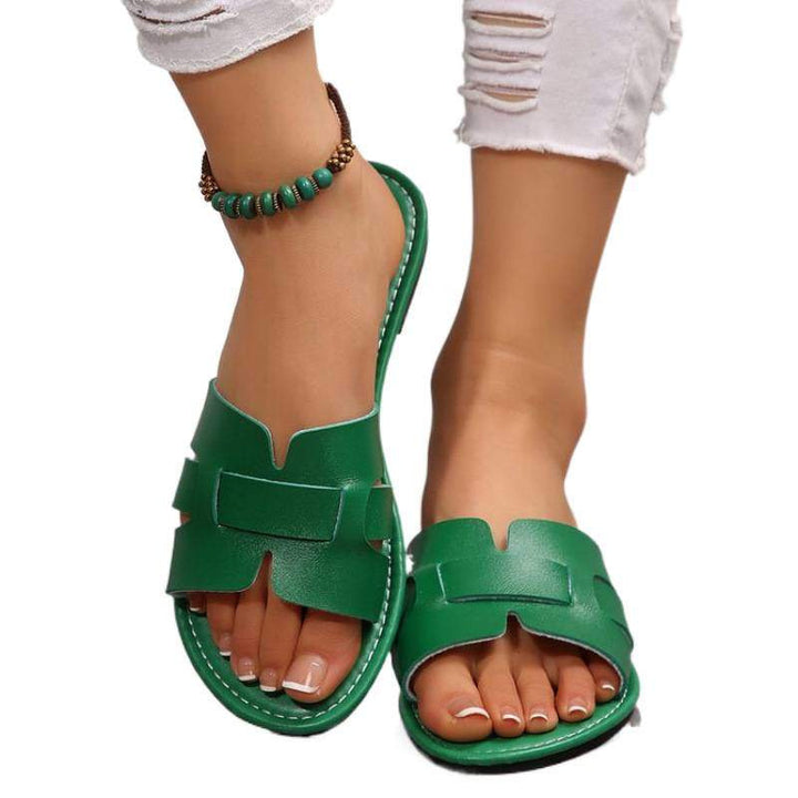Dame nan flad Pantolette med splitrem-design og polstret komfortfodbed Skovae