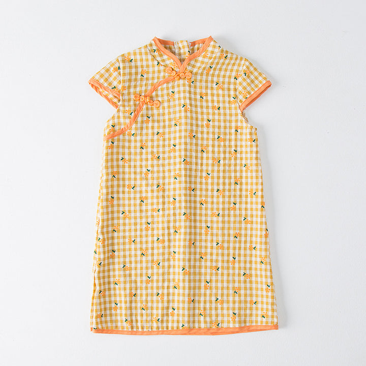 Pige Floral Print Orientalsk Kjole Stilla