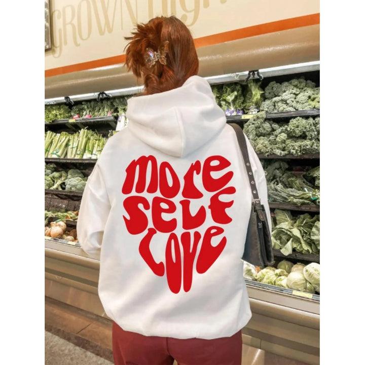 Kvinders hoodie med iøjnefaldende print og oversized pasform Skovae