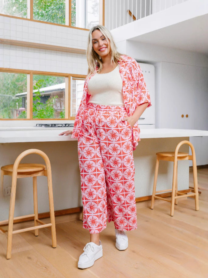 Dame Løs Jumpsuit med blomsterprint og praktiske lommer Stilla