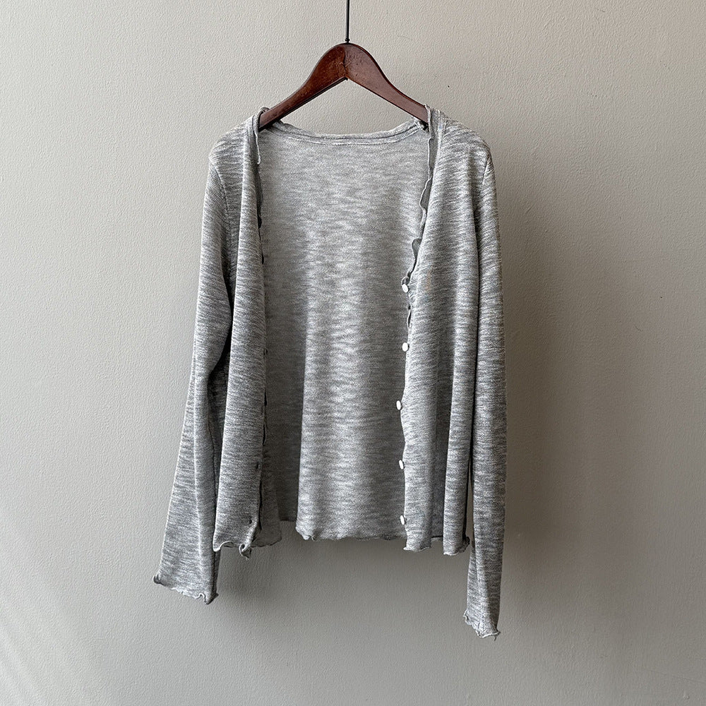 Dame fin strik-cardigan med romantiske ruffle detaljer Stilla