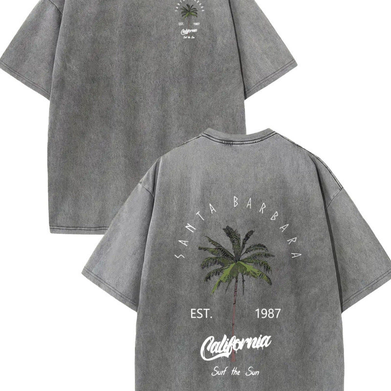 Dame Vintage T-shirt med Santa Barbara grafik og afslappet pasform Stilla