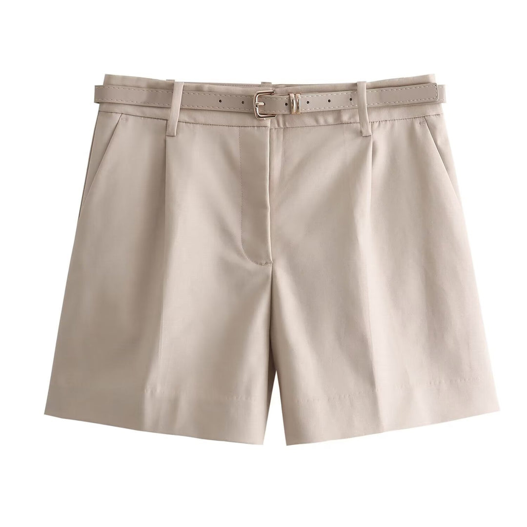 Dame elegante shorts med praktisk bælte Skovae