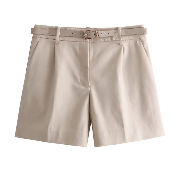 Dame elegante shorts med praktisk bælte Skovae