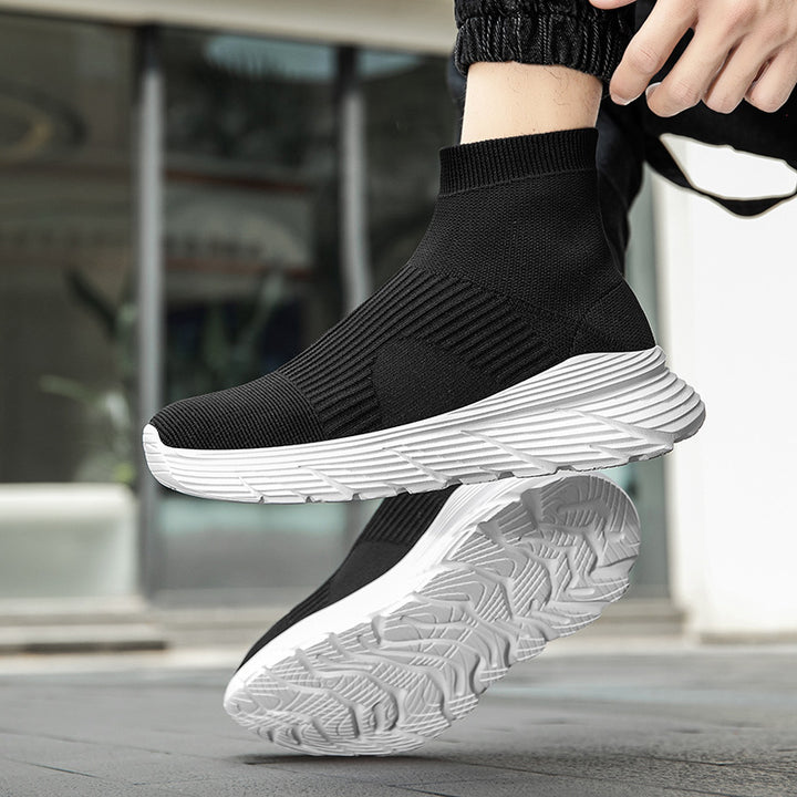 Dame nan sømløs strik-fritids sneakers med sokkekrave og stødabsorberende profil sål Skovae