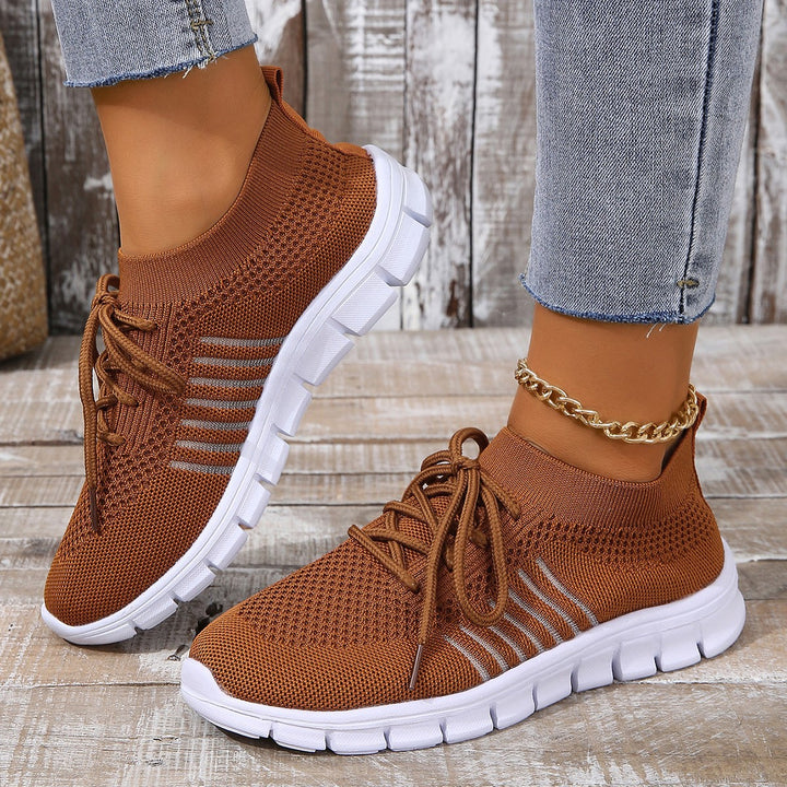 Dame Sporty Sneakers med åndbart strikoverdel Stilla
