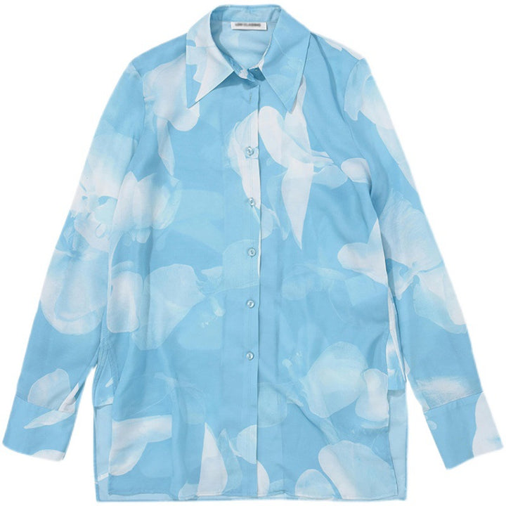 Dame Smidig Skjorte Bluse med floral print og elegant silhuet Stilla