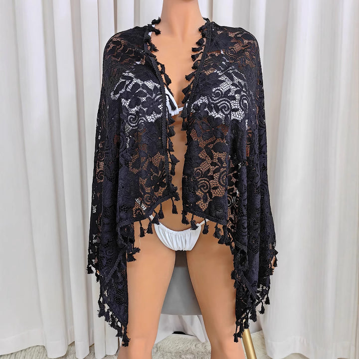 Dame Hækle-Strandsarong med elegante frynser Skovae