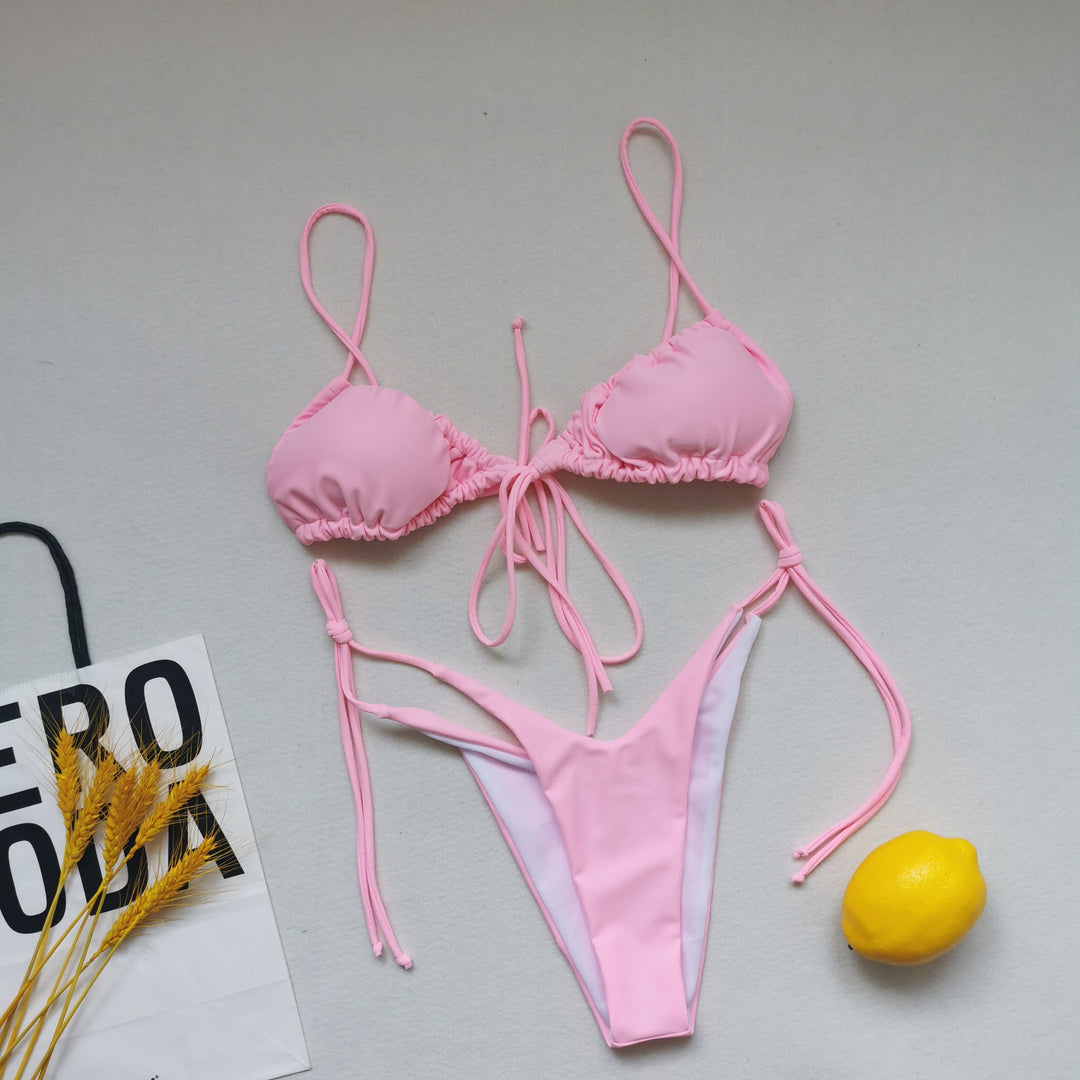 Damer triangel-bikini med justerbare bindebånd Skovae