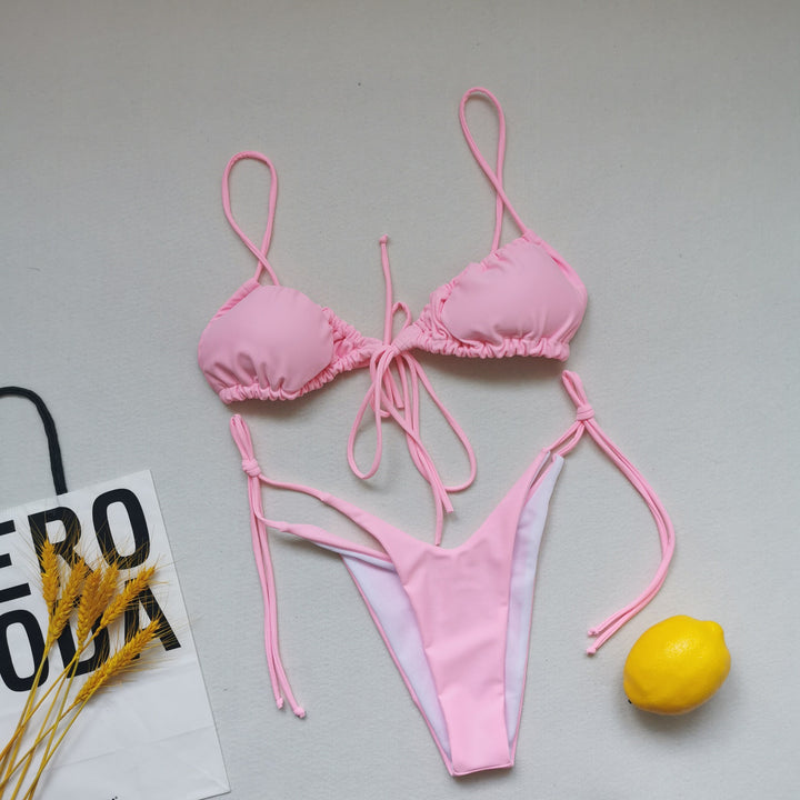 Damer triangel-bikini med justerbare bindebånd Skovae