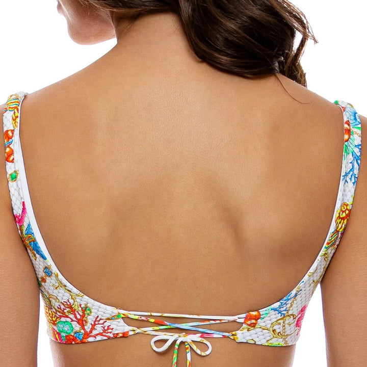 Dame bikini med blomsterdesign og justerbare stropper Skovae