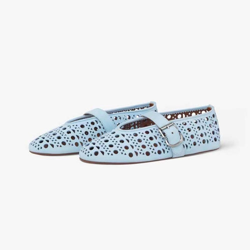 Dame stilfulde Cut-Out Slip-On Ballerinas med justerbar rem Stilla