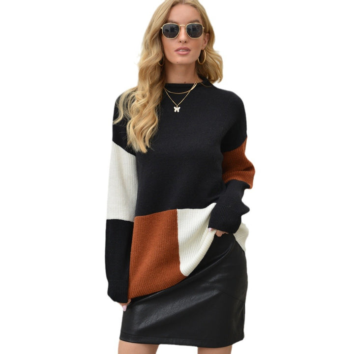 Damer casual sweater med fashionable farveblok elementer Stilla