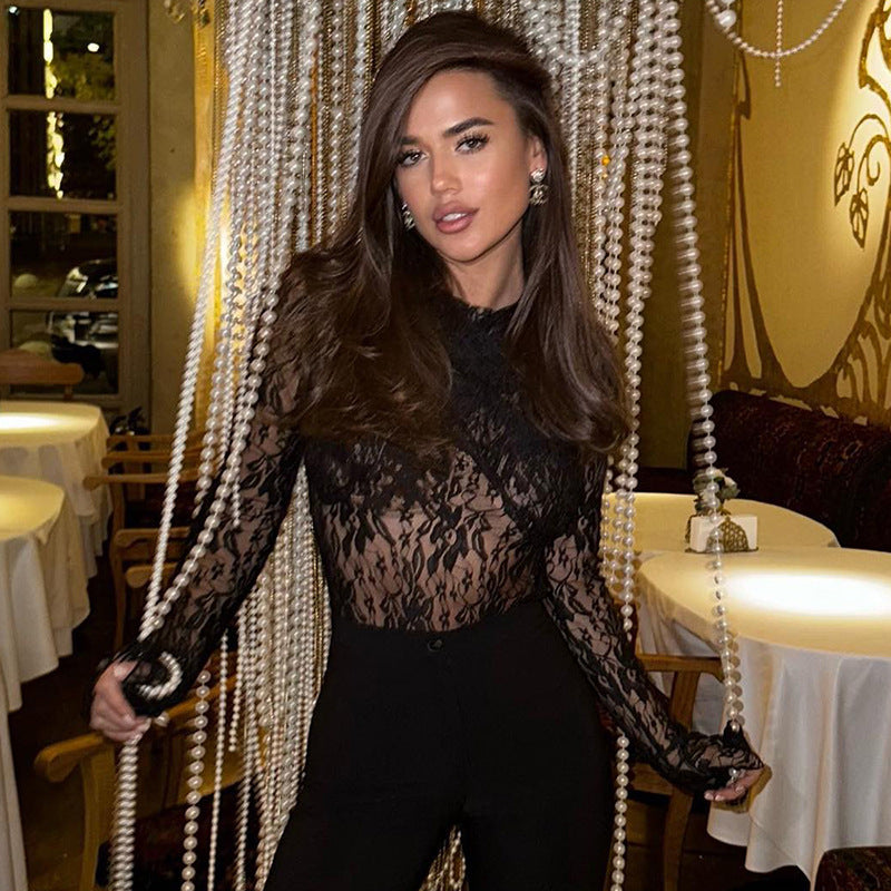 Femme Elegante Spids Langærmet Overdel Stilla