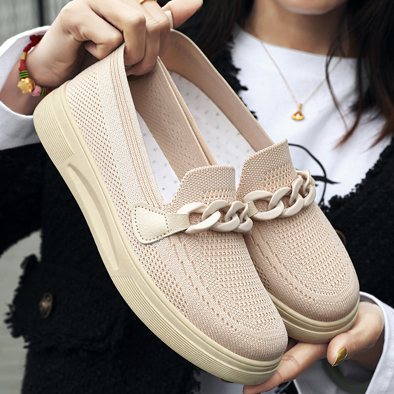 Femme Slip-On Fashion Sneakers med kæde-detalje Stilla