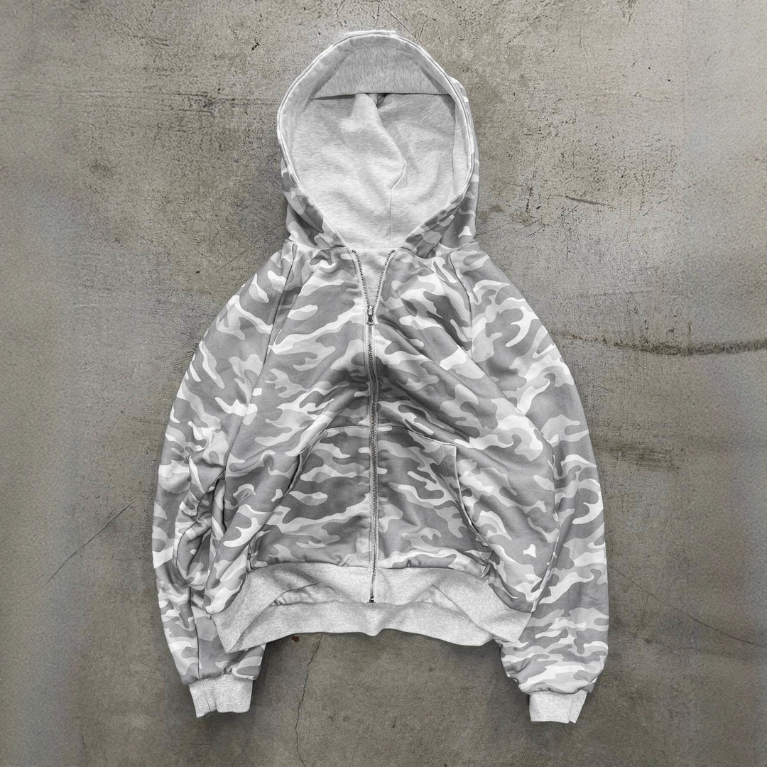Kvinders hættejakke i moderne camouflage-design Stilla