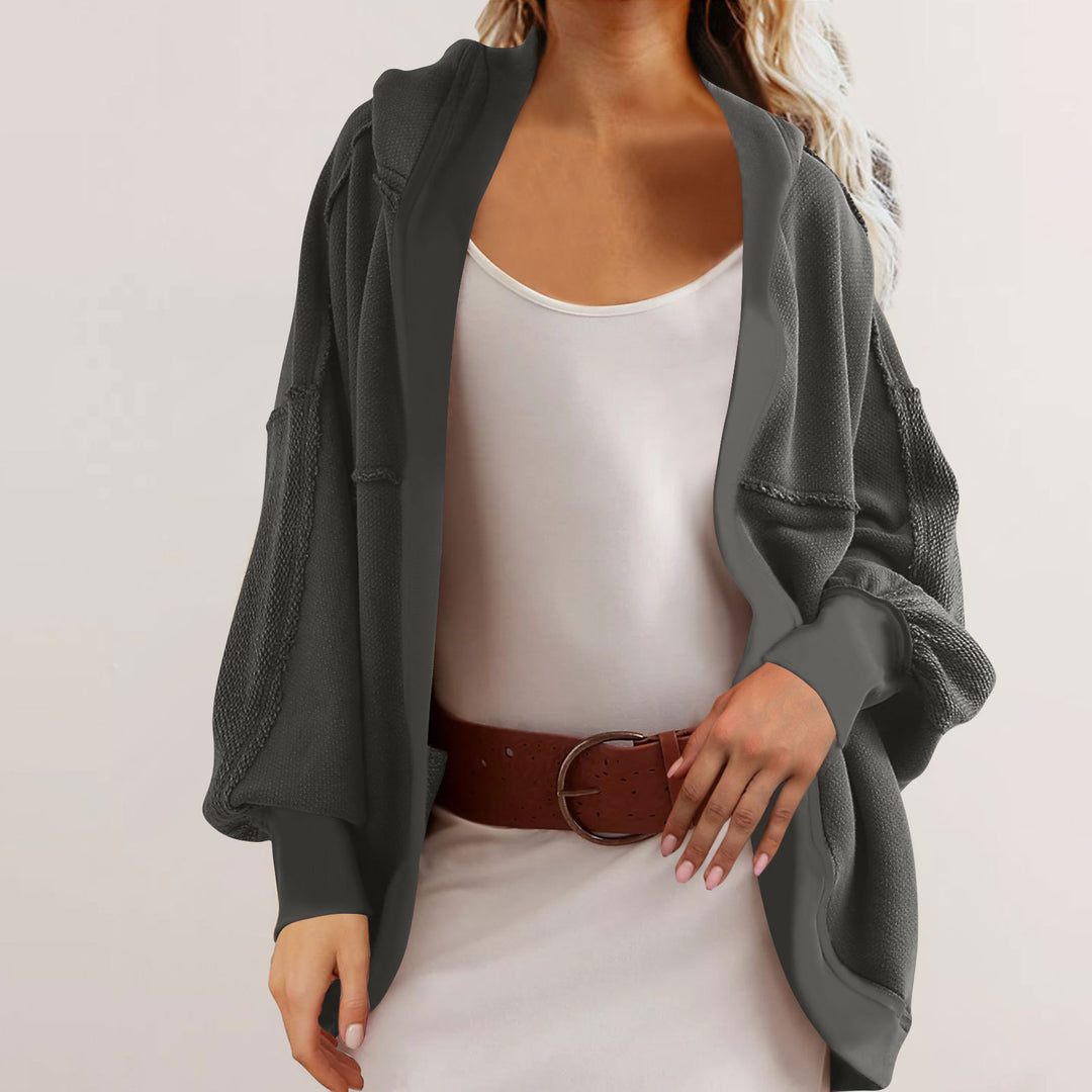 Dame casual oversized hoodie med åben front og luftige ærmer Stiila