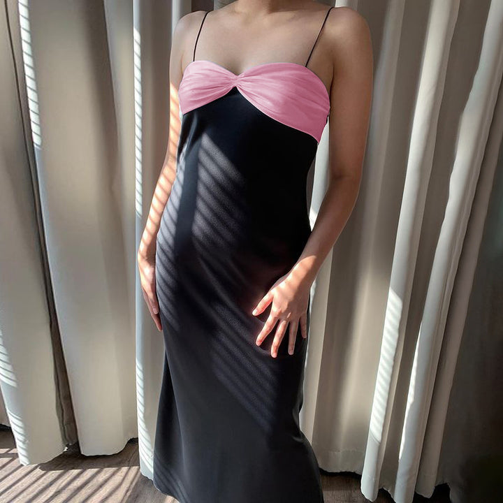 Dame Satin-Maxikjole med elegant Bustier-optik Stilla