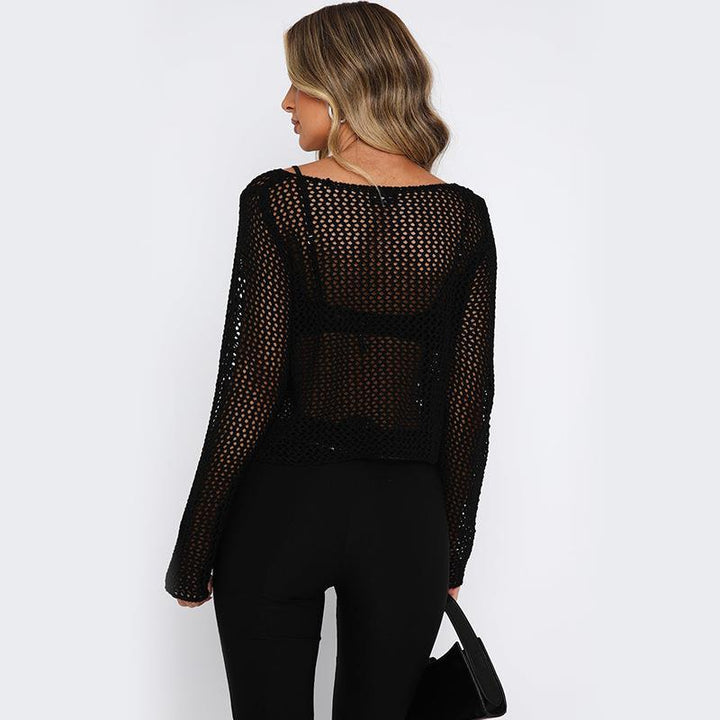 Dame hæklet let oversized pullover Stilla