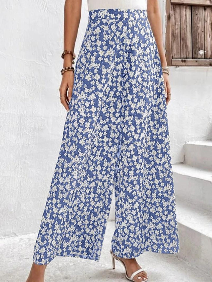 Dame bred sommerbukser med blomsterdesign Stilla