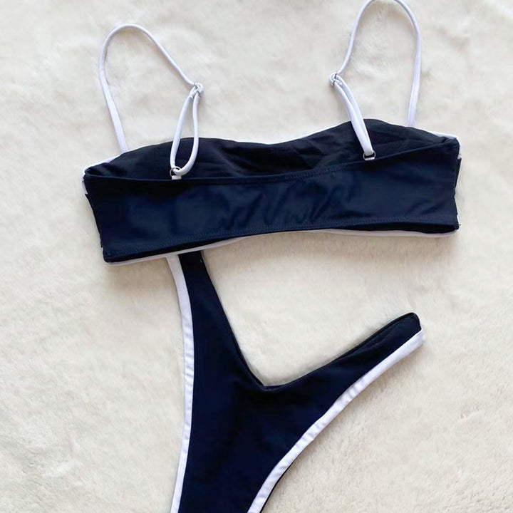 Dame Sporty bikini med elegant kontrast søm Stilla