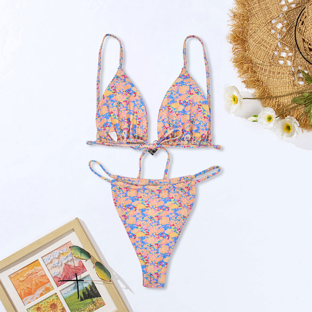 Dame blomster mønster triangel bikini Skovae