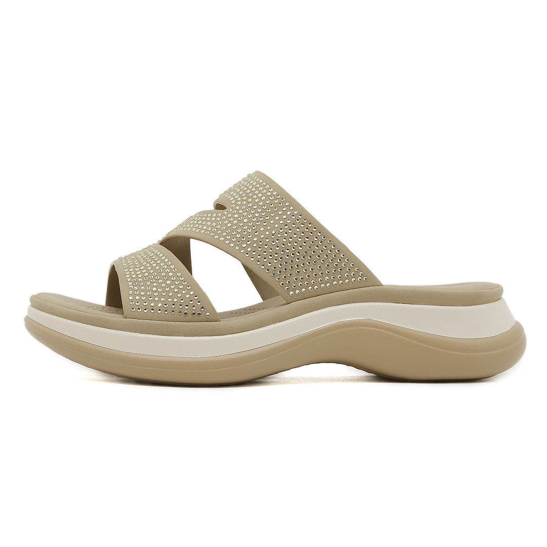 Dame mode Pantoletter med funklende strasssten og ergonomisk design Stilla