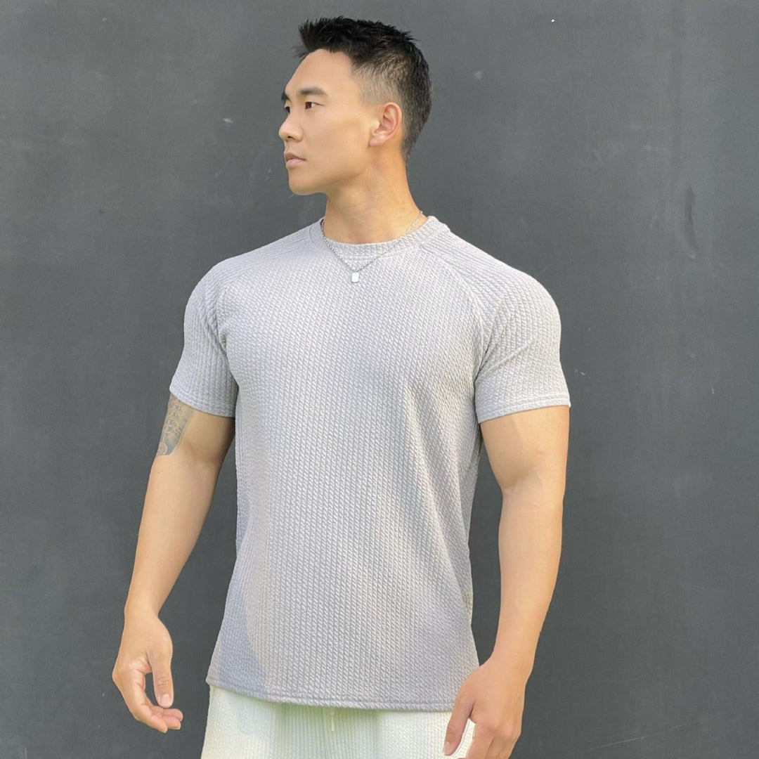 Herre Åndbart Fitness T-shirt med struktureret overflade Stilla