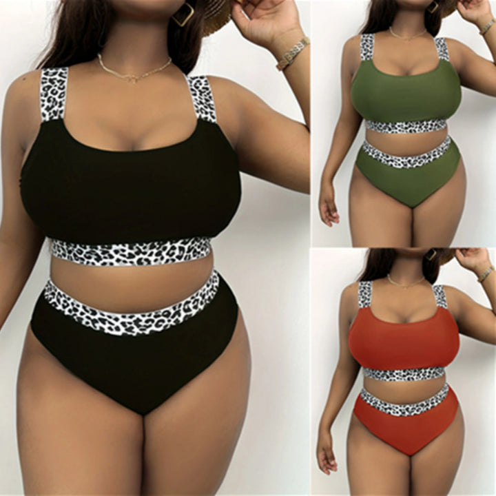 Dame Højskåret Bikini-Sæt med trendy Dyreprint Skovae