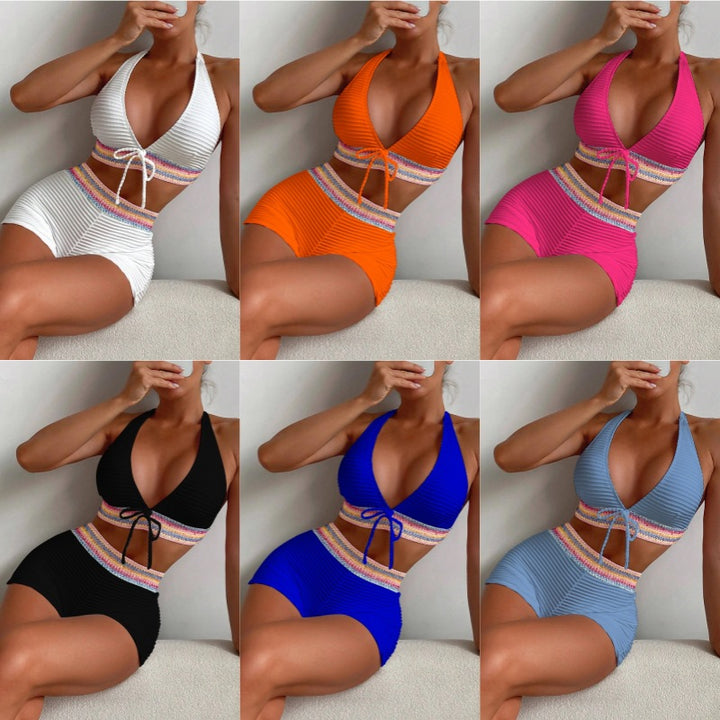 Dame bikini-sæt med højskårne shorts Skovae