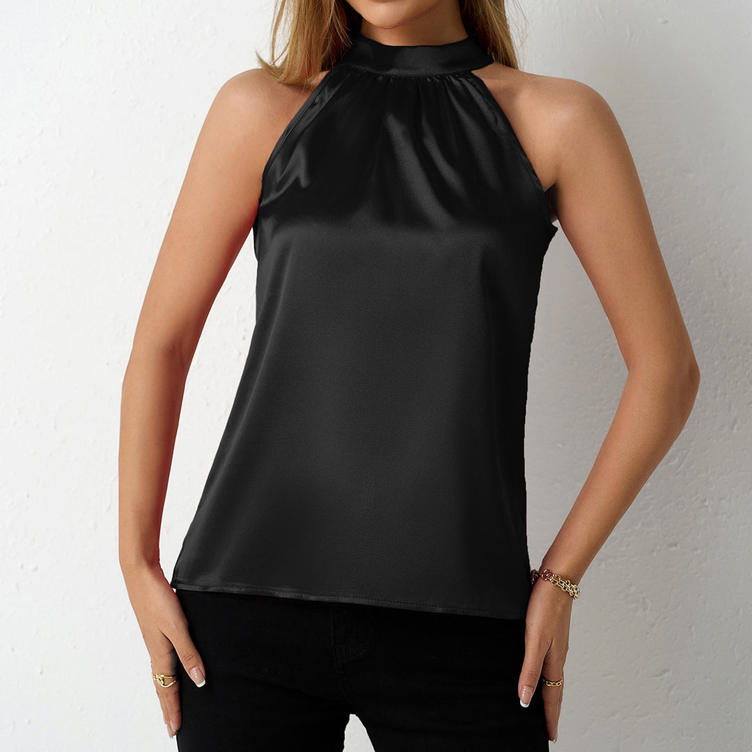 Dame Elegant strapless bluse med satin-finish Skovae