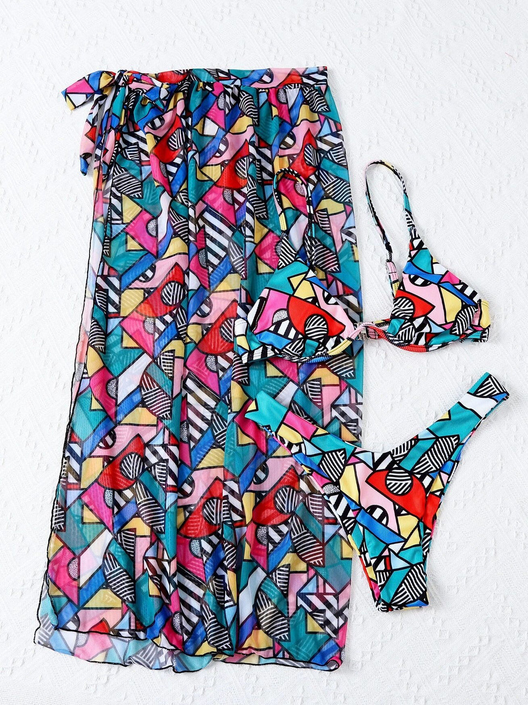 Dame Geometrisk Tryk Badedragt Sæt Stilla