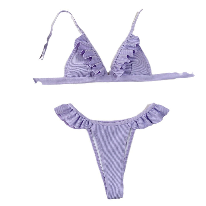 Dame Bikinisæt med voluminøse flæsedetails Skovae