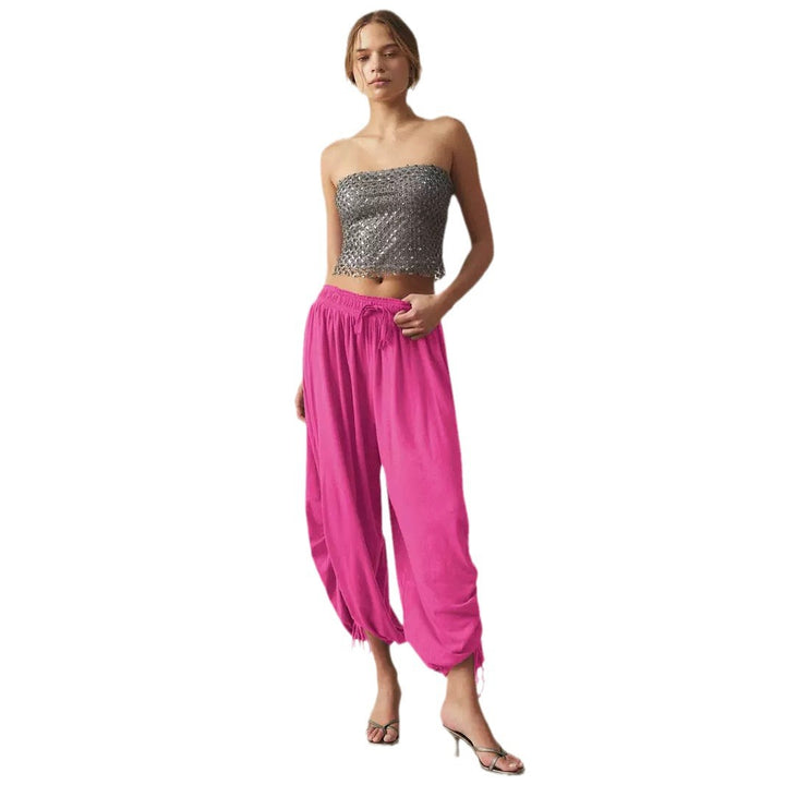 Dame afslappede Joggpants med variabel rynk og side slidsdetaljer Stilla