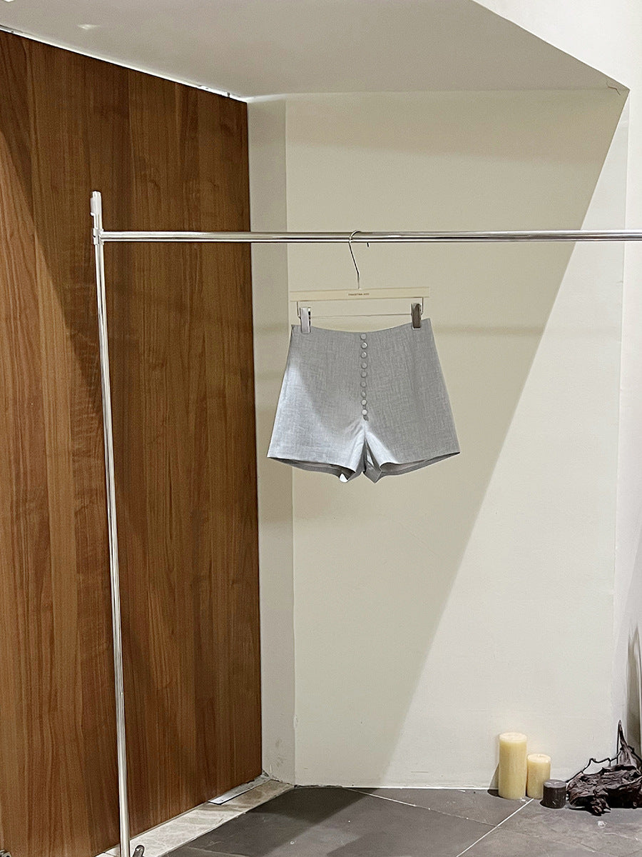 Dame elegante shorts med gennemgående knaplukning Stilla