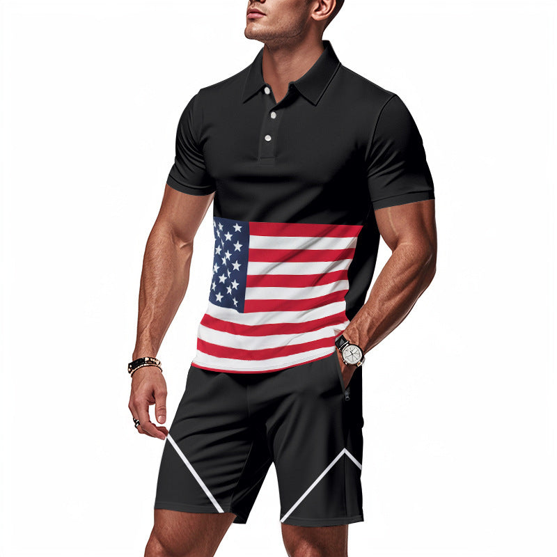 Herre Polo-T-shirt og Shorts Sæt Stilla