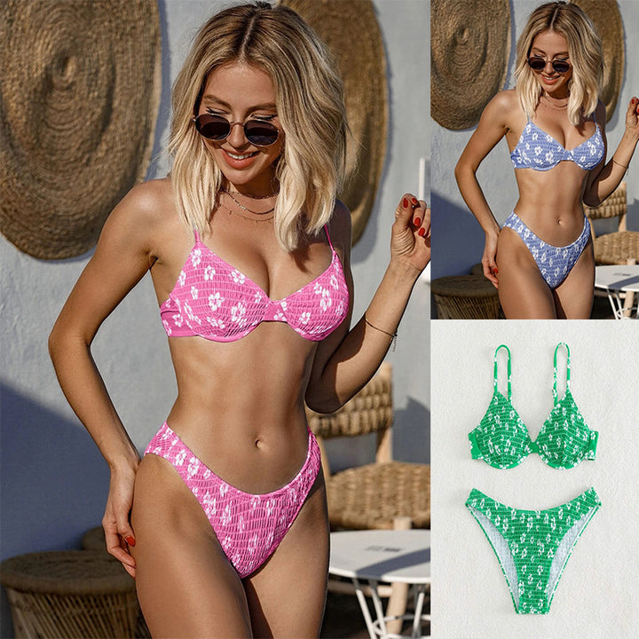 Dame højtaljeret bikini med polstrede toppe og justerbare stropper Skovae
