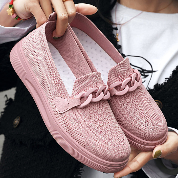 Femme Slip-On Fashion Sneakers med kæde-detalje Stilla