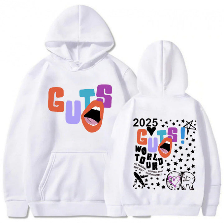Kvindernes hoodie med kreative grafiske elementer og unik turtryk Skovae