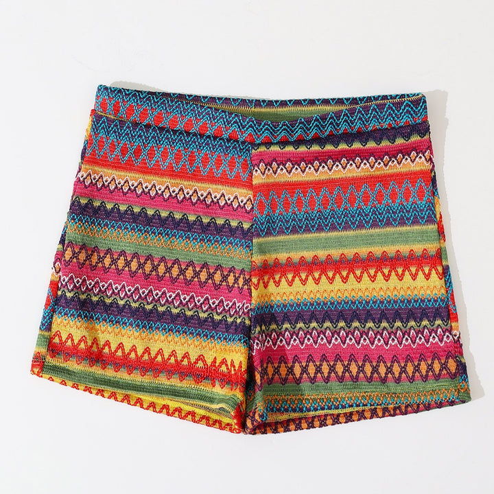 Dame badeshorts med livligt mønster og elastisk linning Stilla