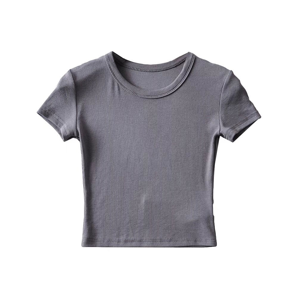 Damer cropped T-shirt med elastisk pasform og rund halsudskæring Stilla