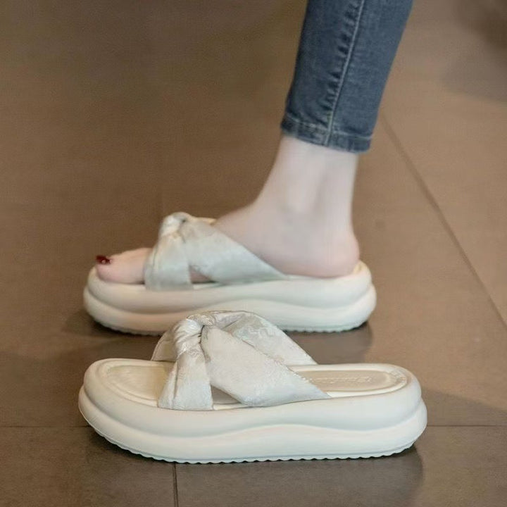 Dame Komfort-sandaler med elegant sløjfe-design og komfortabel sål Stilla