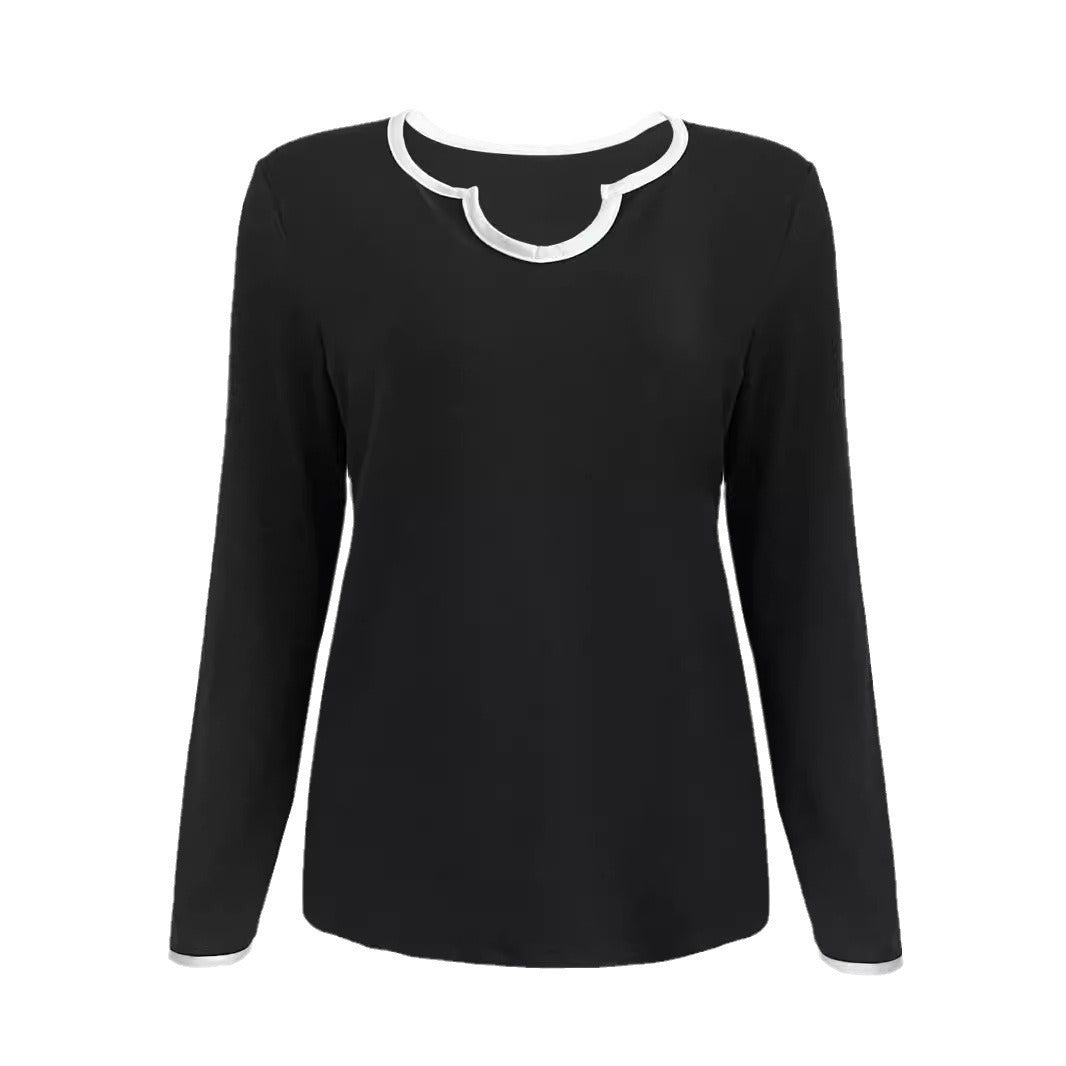 Dame Loungewear-sæt med bred snit og kontrasterende dekorationer Stilla