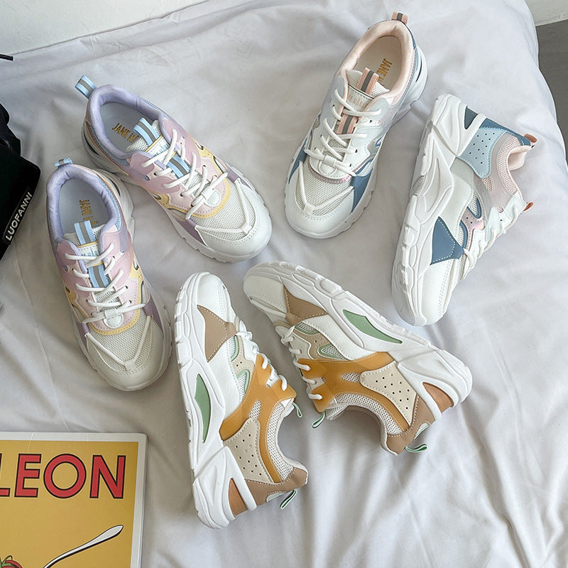Dame Sporty Chunky Sneakers med åndbar mesh-konstruktion og stabiliserende sål Stilla